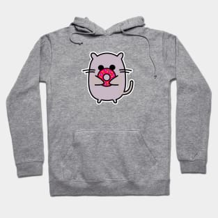 Nom Nom Yummy Pink Sprinkled Donut Cat Hoodie